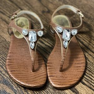 Michael Kors embellished open toe sander flat size 6